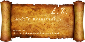 Ladár Krisztián névjegykártya