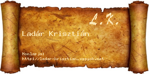Ladár Krisztián névjegykártya